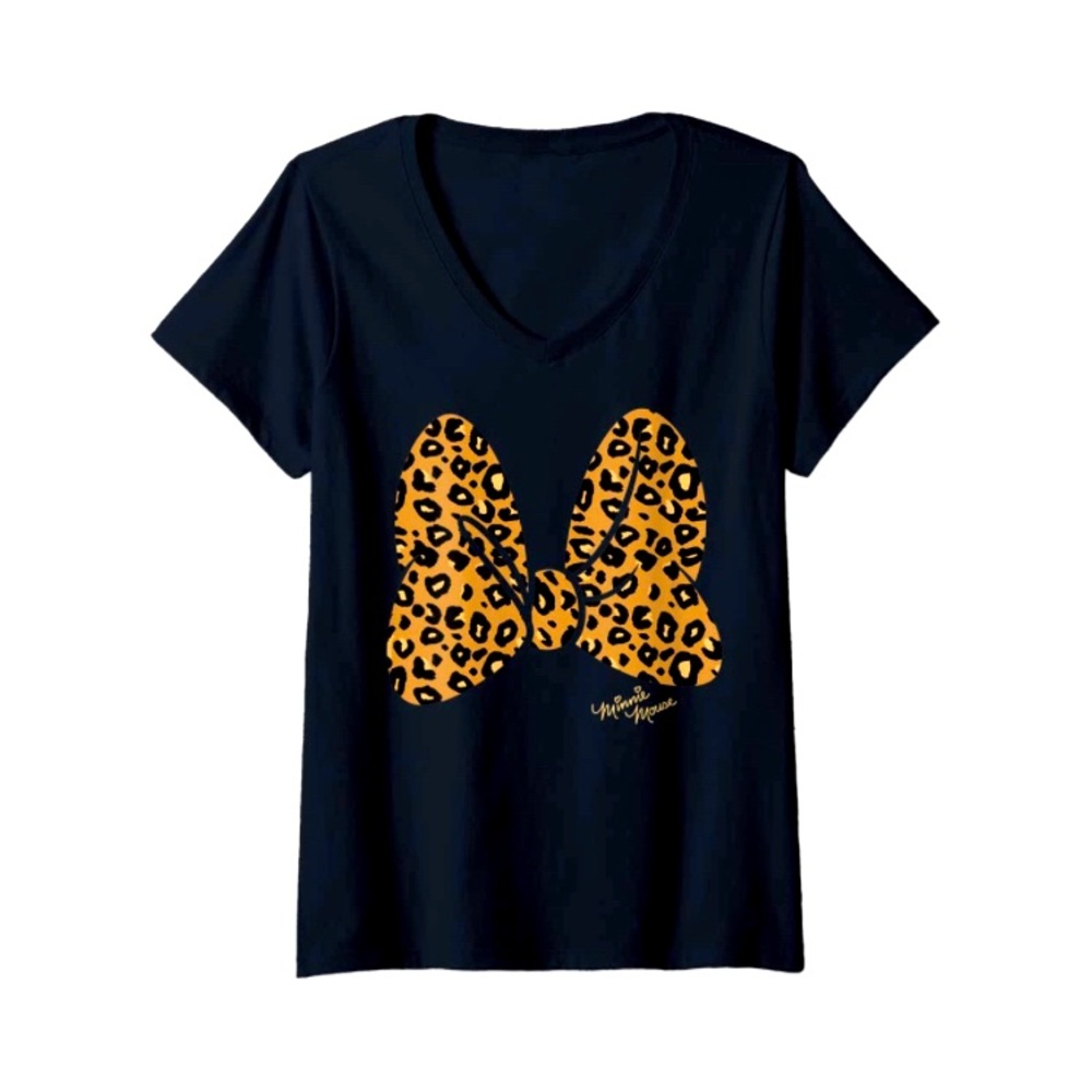 Minnie Mouse Leopard Disney Mickey Black Unisex T Shirt